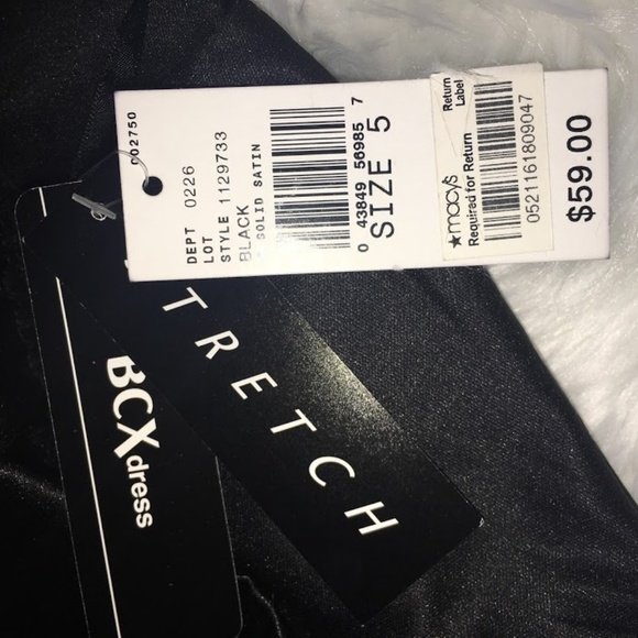 BCX Black Solid Satin Formal  Dress - Picture 4 of 8